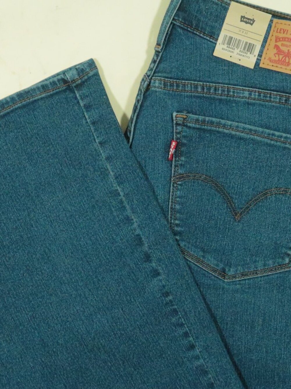 Levis 318 Shaping Wide Leg Jeans Womens 31x32 Blue Denim Cotton Loose Fit New